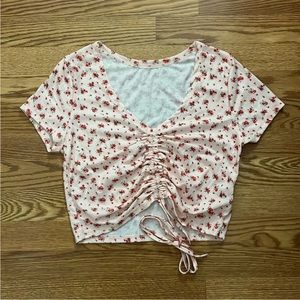 SHEIN Floral Cinched Crop Top